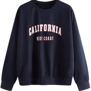 WEST COAST CALIFORNIA GRAPHIC SWEATSHIRT LIGHTWEIGHT LARGE